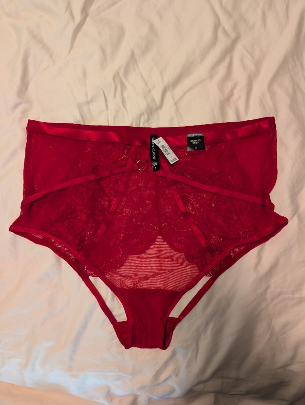 NWT Torrid Curve Size 1 High Leg Brief Open Back Cheeky Lingerie Underwear